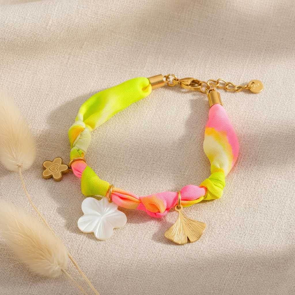 Blossom Armband – Leinenhintergrund mit Pampas