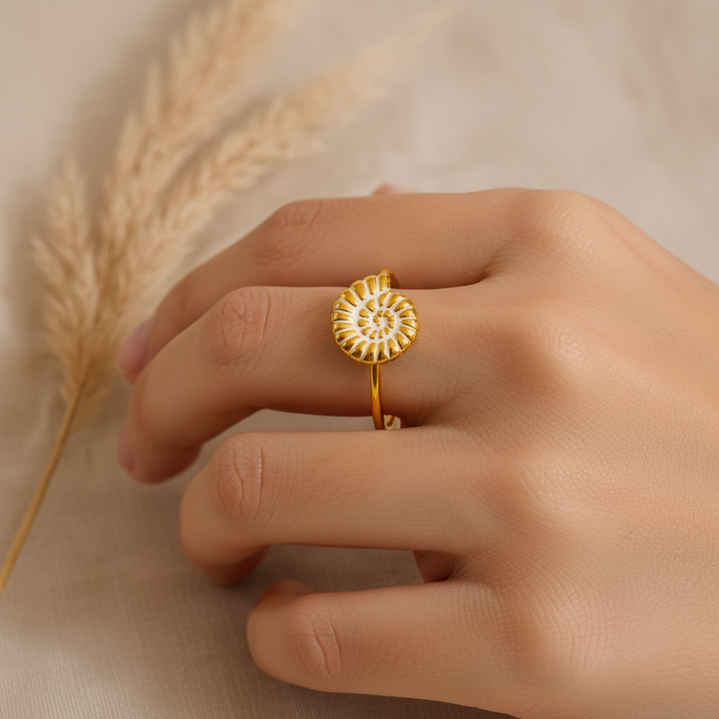 Nautilus Ring am Finger – Originalmuster